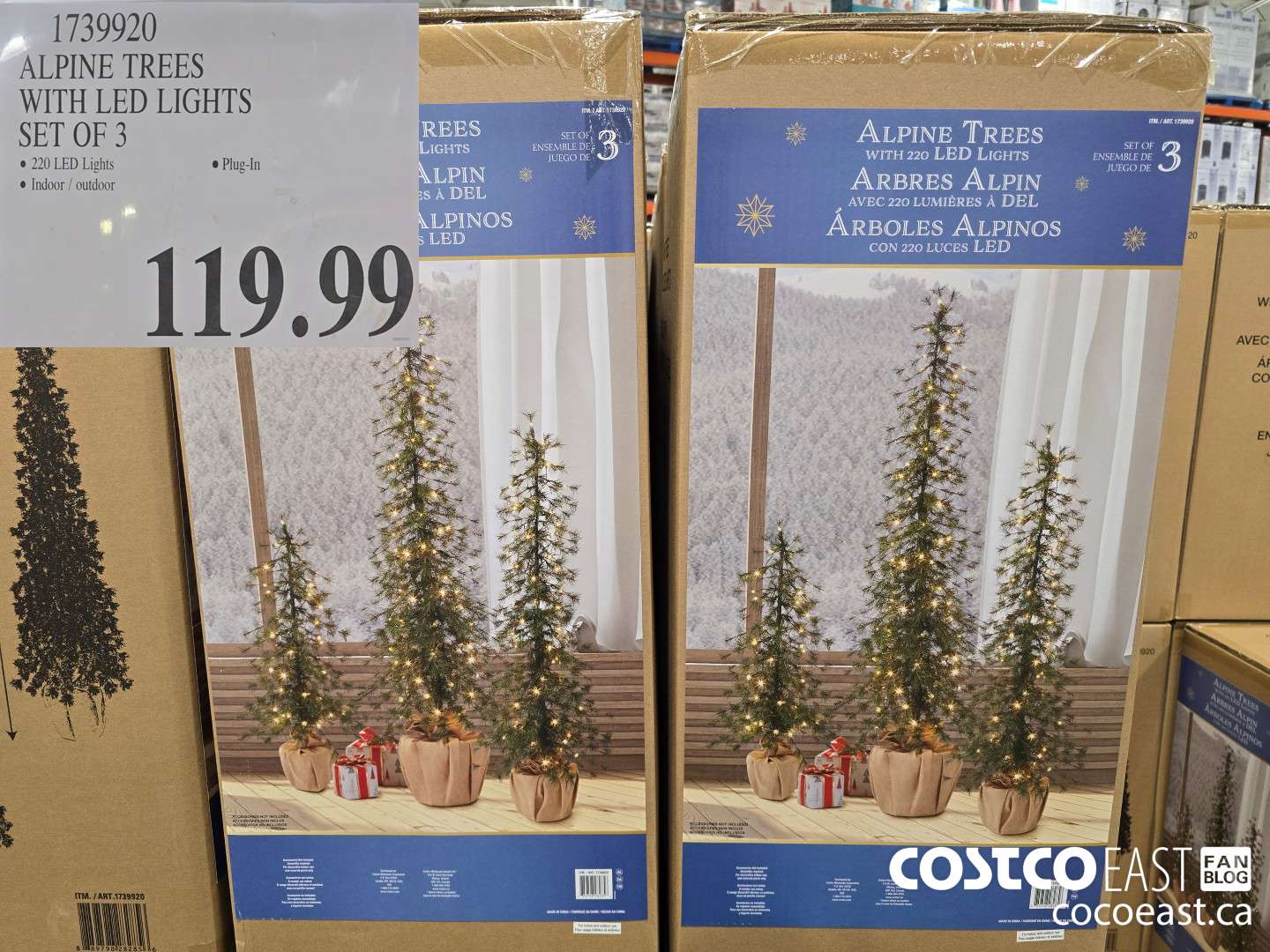 1739920 ALPINE TREES WITH LED LIGHTS SET OF 3 $119.99