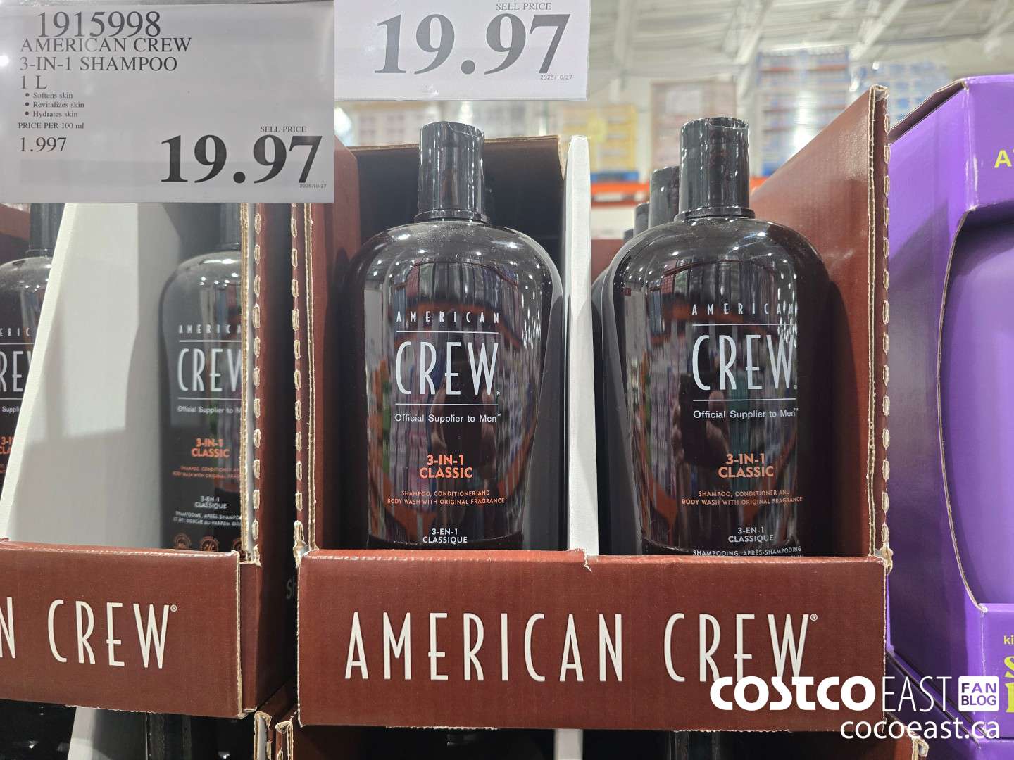 1915998 AMERICAN CREW 3-IN-1 SHAMPOO 1 L $19.97