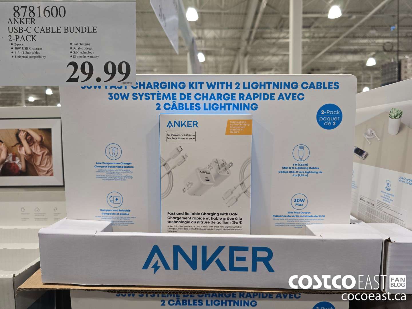 8781600 ANKER USB-C CABLE BUNDLE 2-PACK $29.99