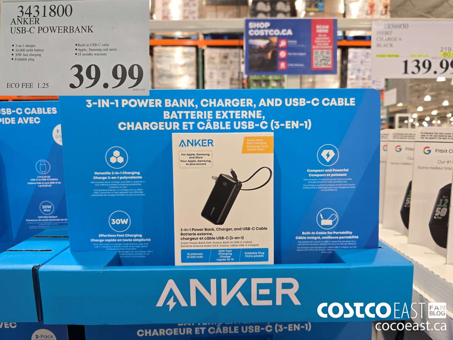 3431800 ANKER USB-C POWERBANK $39.99