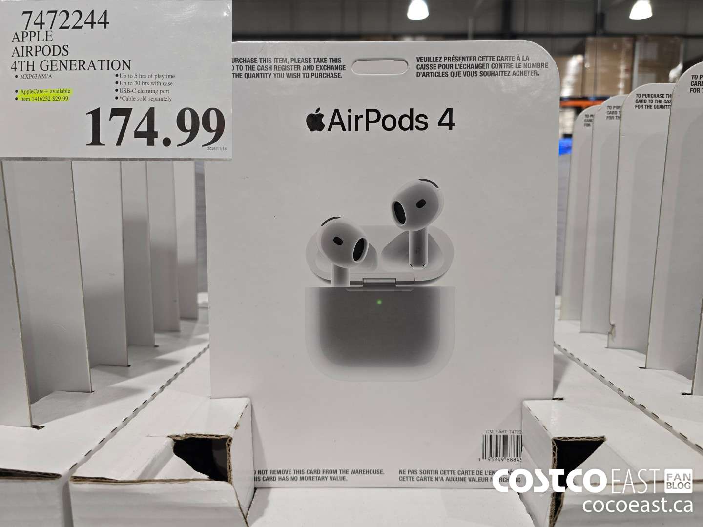 7472244 APPLE AIRPODS 4TH GENERATION $174.99