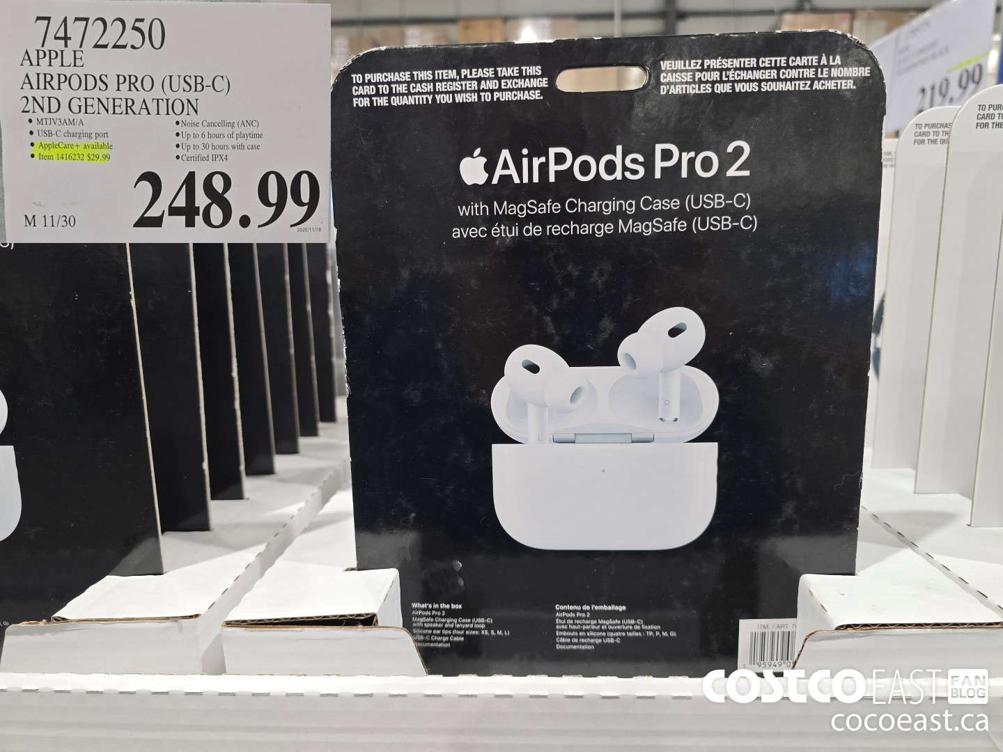7472250 APPLE AIRPODS PRO (USB-C) 2ND GENERATION $248.99