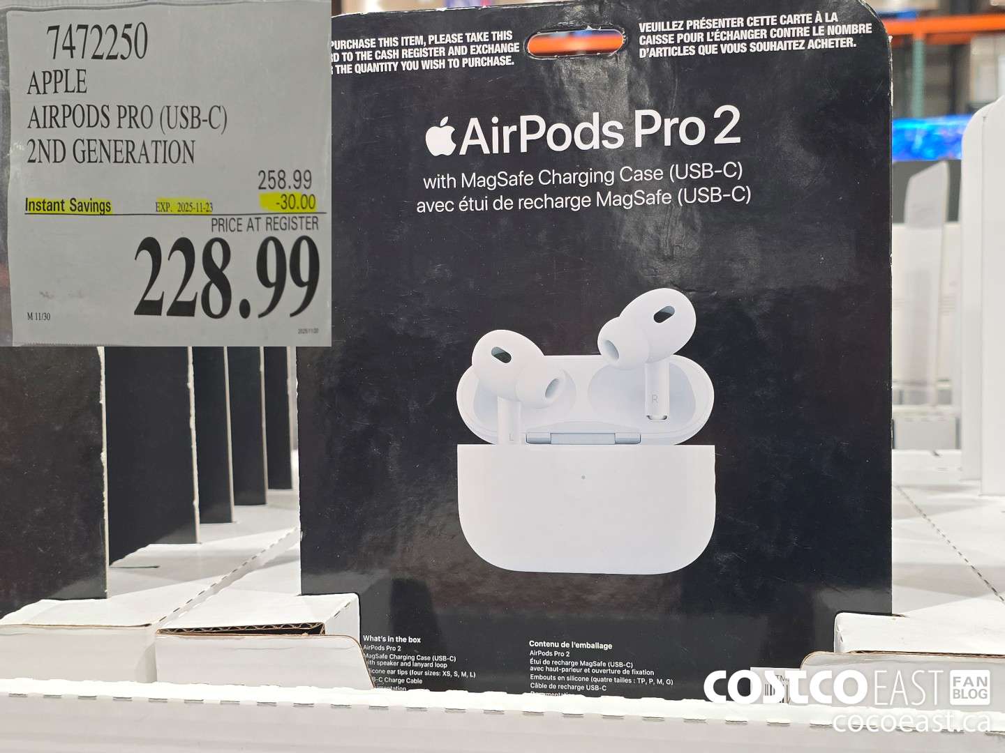 7472250 APPLE AIRPODS PRO (USB-C) 2ND GENERATION ($30.00 INSTANT SAVINGS EXPIRES ON 2025-11-23) $228.99