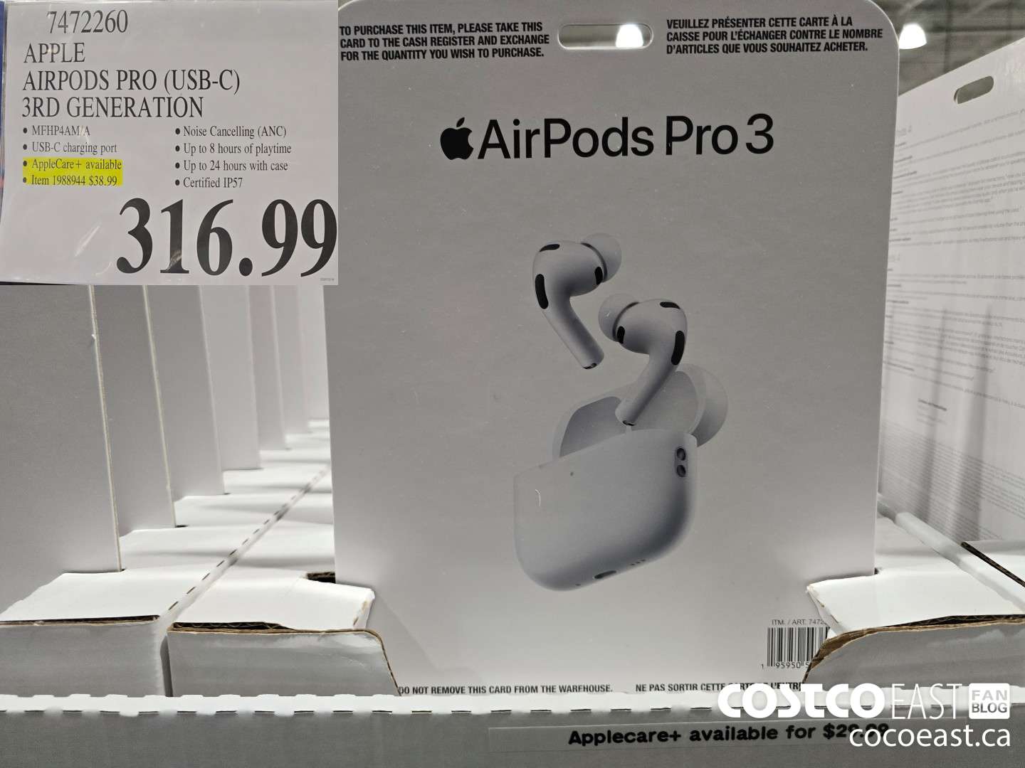 7472260 APPLE AIRPODS PRO (USB-C) 3RD GENERATION $316.99