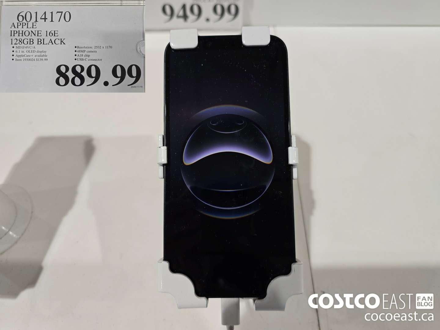 6014170 APPLE IPHONE 16E 128GB BLACK $889.99