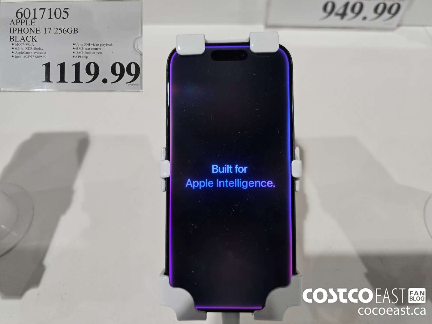 6017105 APPLE IPHONE 17 256GB BLACK $1119.99