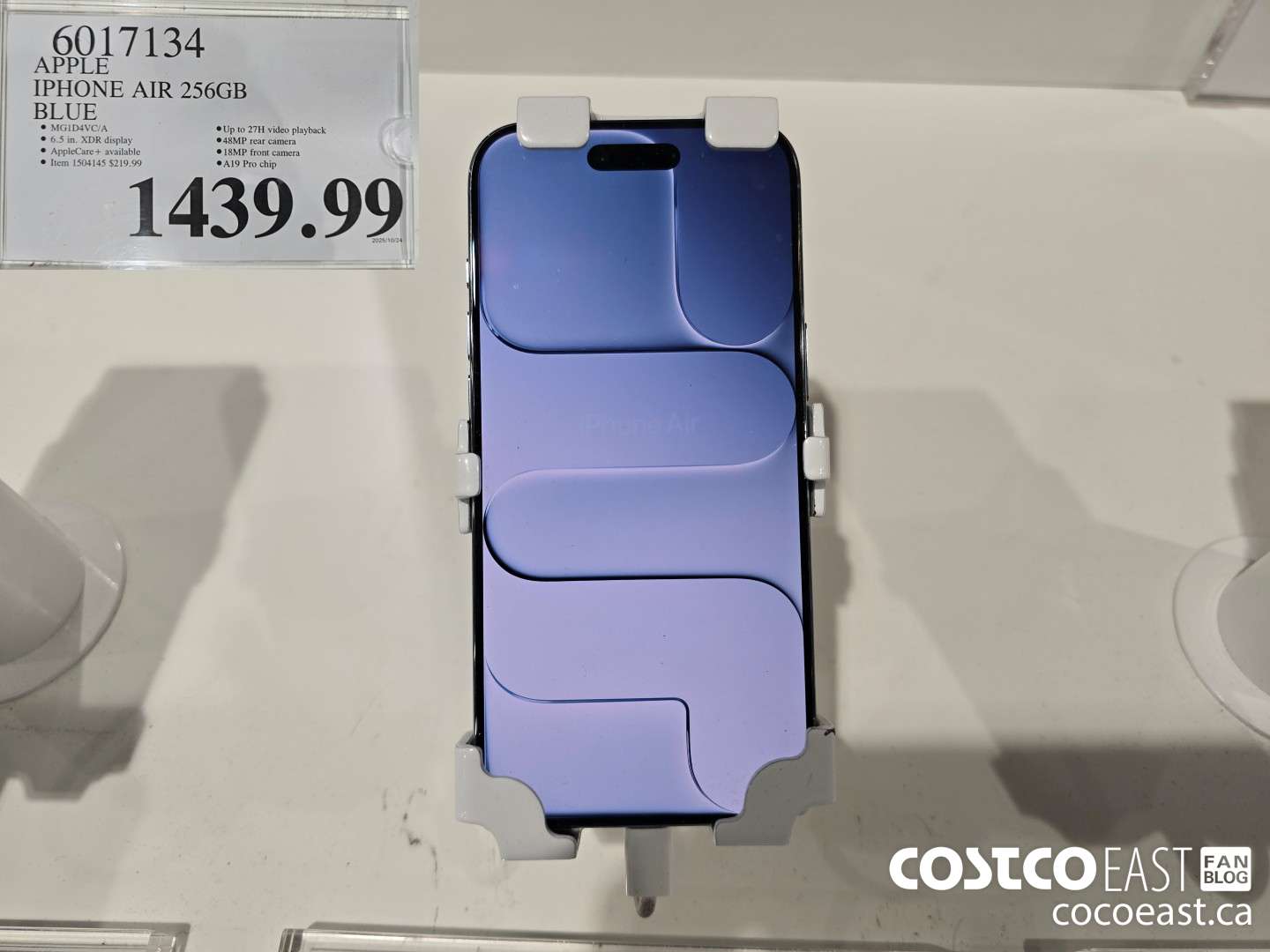 6017134 APPLE IPHONE AIR 256GB BLUE $1349.99