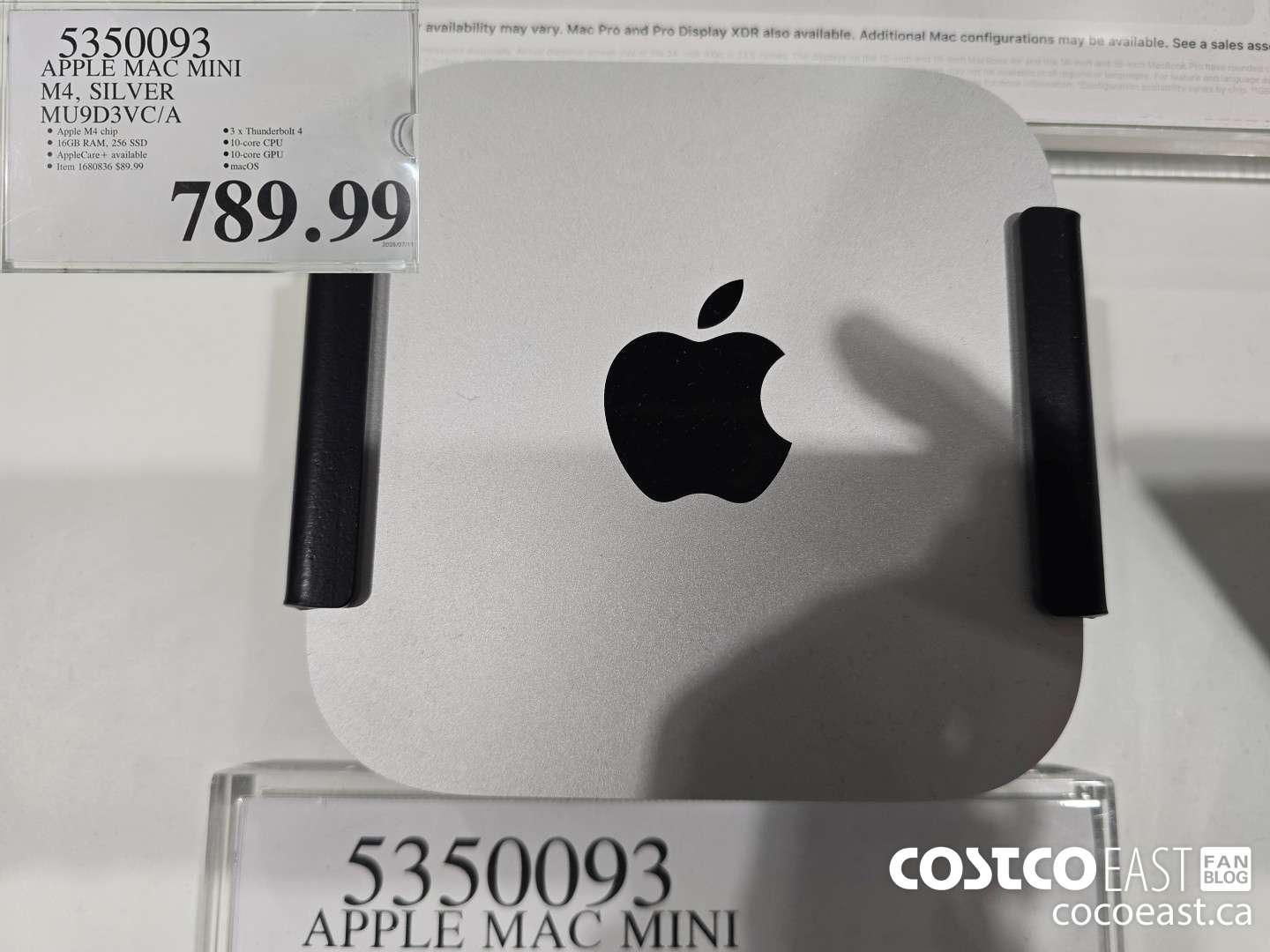 5350093 APPLE MAC MINI M4 MU9D3VC/A $789.99