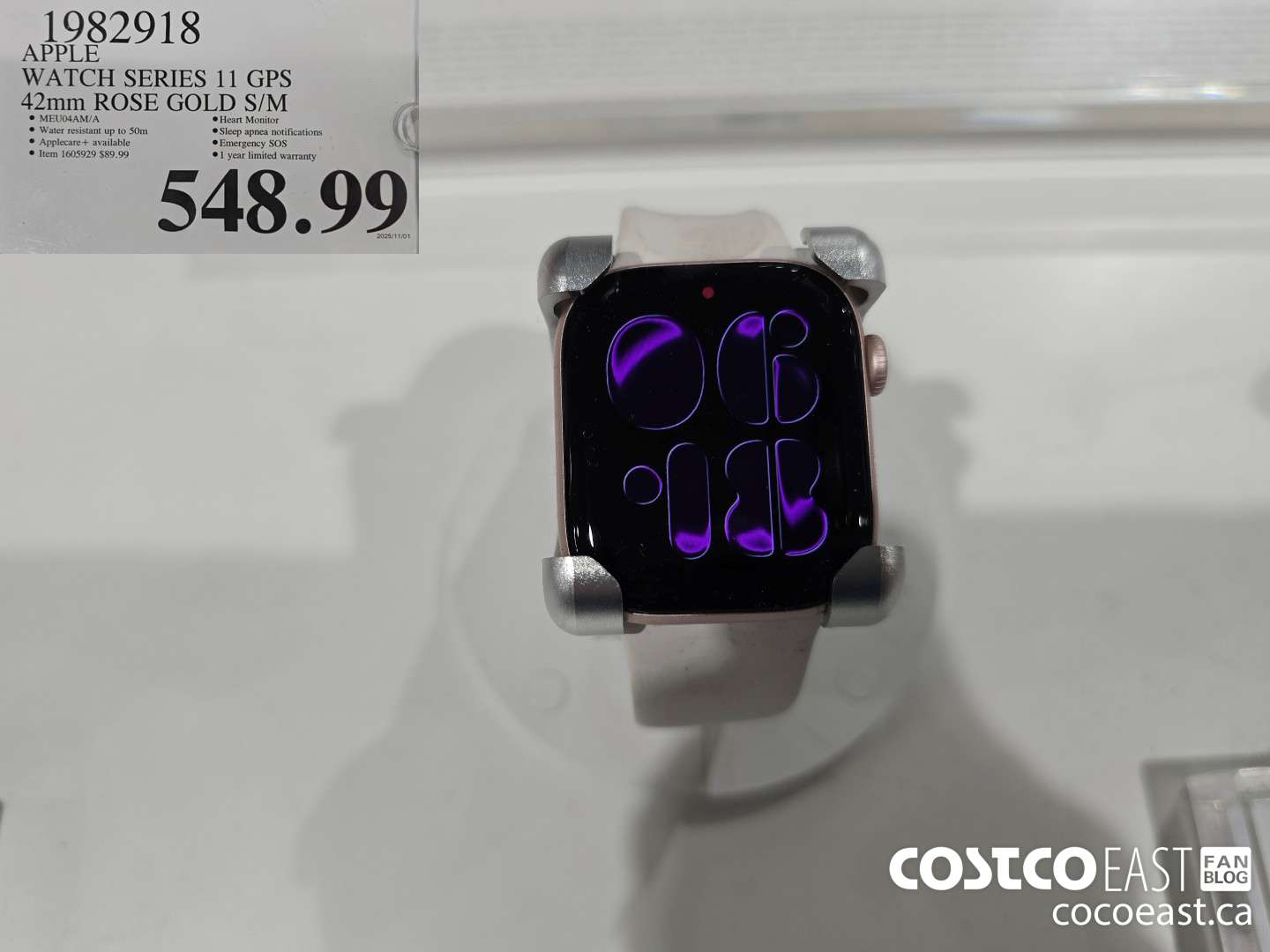 1982918 APPLE WATCH SERIES 11 GPS 42mm ROSE GOLD S/M $548.99