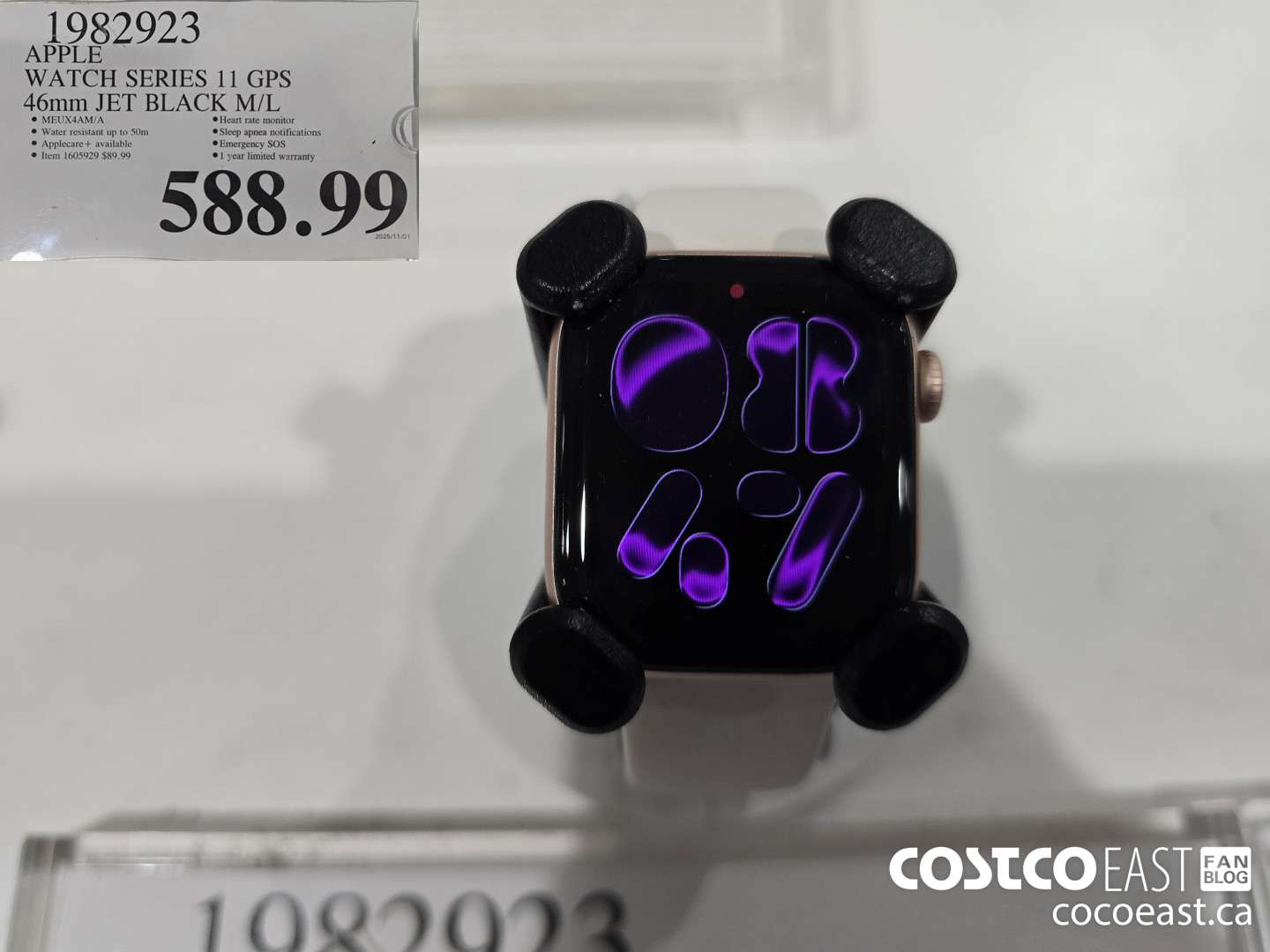 1982923 APPLE WATCH SERIES 11 GPS 46mm JET BLACK M/L $588.99