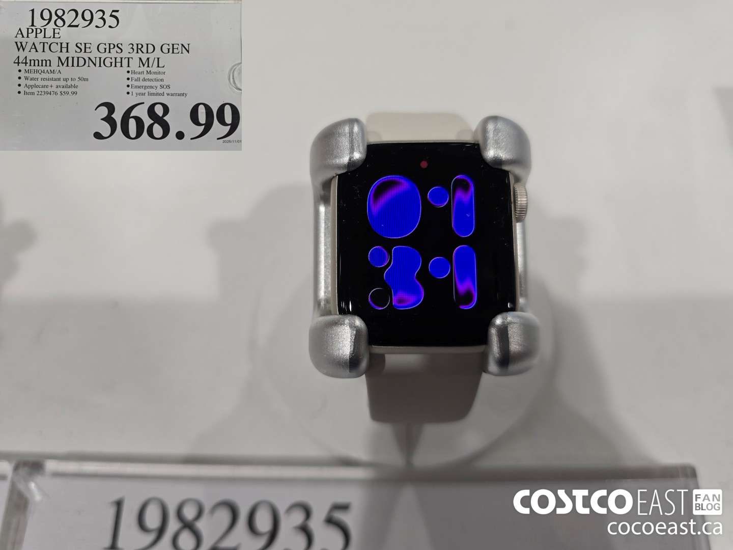 1982935 APPLE WATCH SE GPS 3RD GEN 44mm MIDNIGHT M/L $368.99