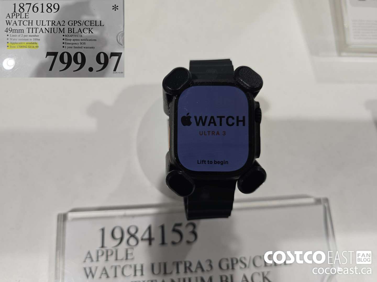 1876189 APPLE WATCH ULTRA2 GPS/CELL 49mm TITANIUM BLACK $799.97