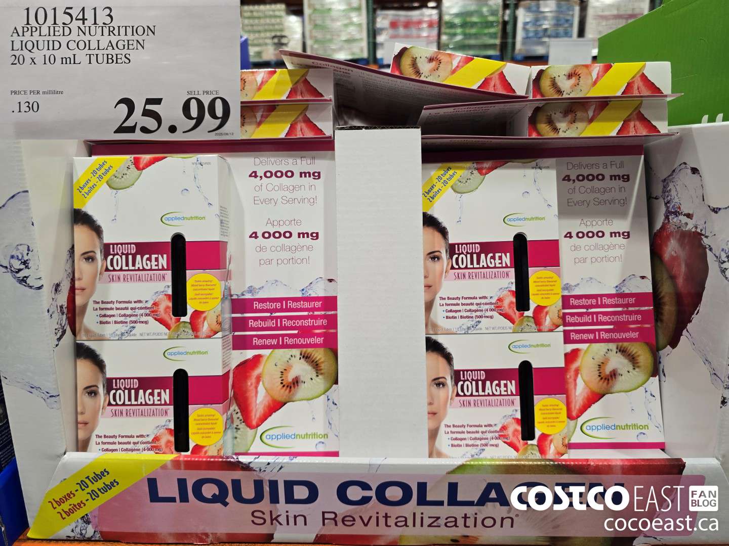 1015413 APPLIED NUTRITION LIQUID COLLAGEN 10 ML 20 TUBES $25.99