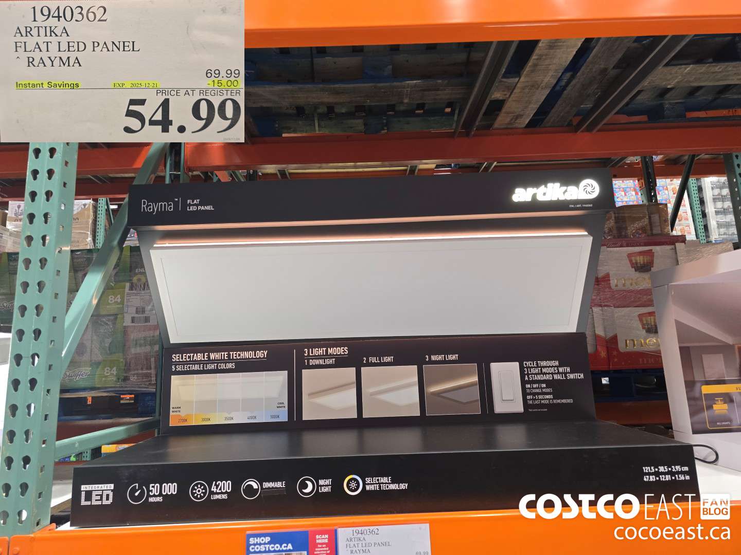 1940362 ARTIKA FLAT LED PANEL ~ RAYMA ($15.00 INSTANT SAVINGS EXPIRES ON 2025-12-21) $54.99