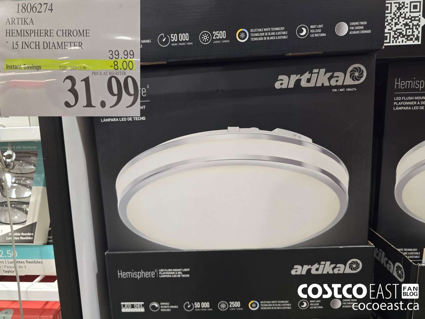 1806274 ARTIKA HEMISPHERE CHROME 15 INCH DIAMETER ($8.00 INSTANT SAVINGS EXPIRES ON 2025-11-09) $31.99