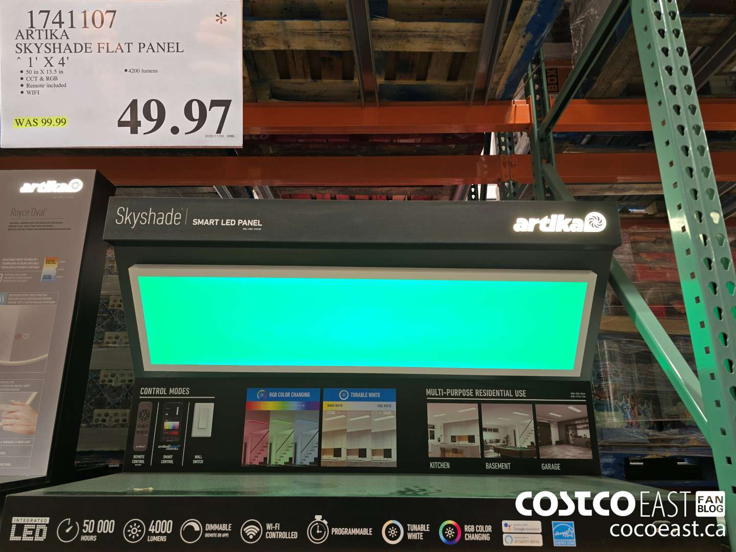 1741107 ARTIKA SKYSHADE FLAT PANEL 1' X 4' $49.97