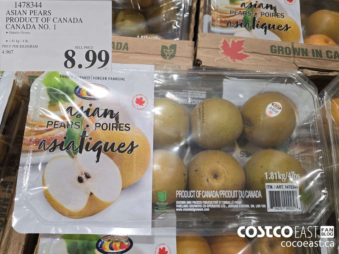 1478344 ASIAN PEARS PRODUCT OF CANADA CANADA NO. 1 $8.99