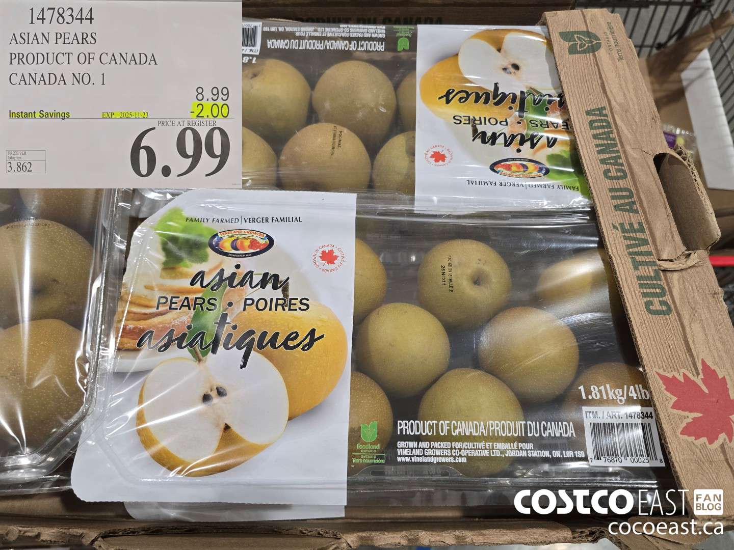 1478344 ASIAN PEARS PRODUCT OF CANADA CANADA NO. 1 ($2.00 INSTANT SAVINGS EXPIRES ON 2025-11-23) $6.99