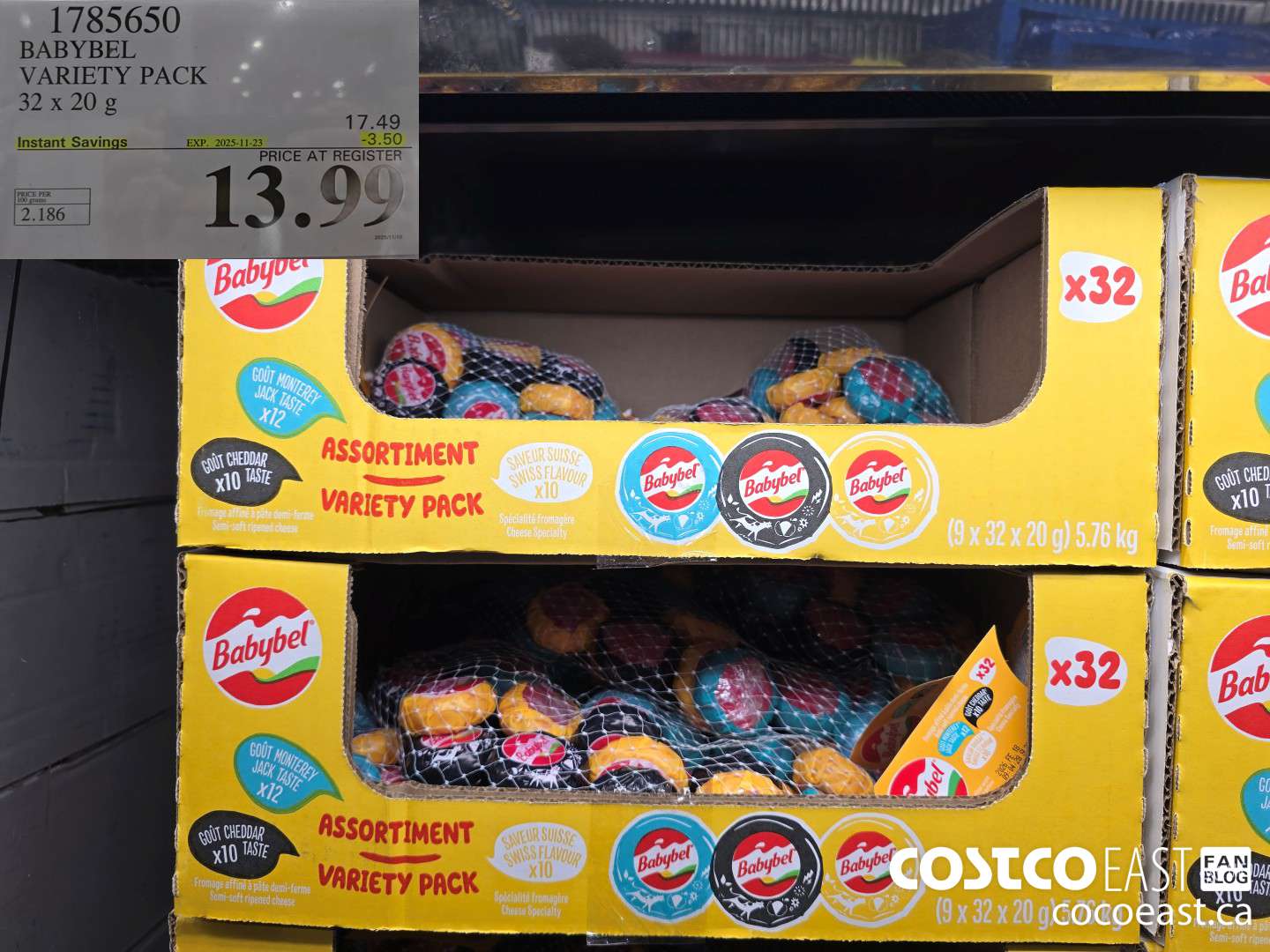 1785650 BABYBEL VARIETY PACK 32 x 20 G ($3.50 INSTANT SAVINGS EXPIRES ON 2025-11-23) $13.99