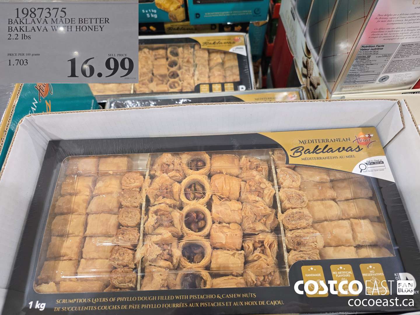 1987375 BAKLAVA MADE BETTER BAKLAVA WITH HONEY 2.2 Lbs $16.99