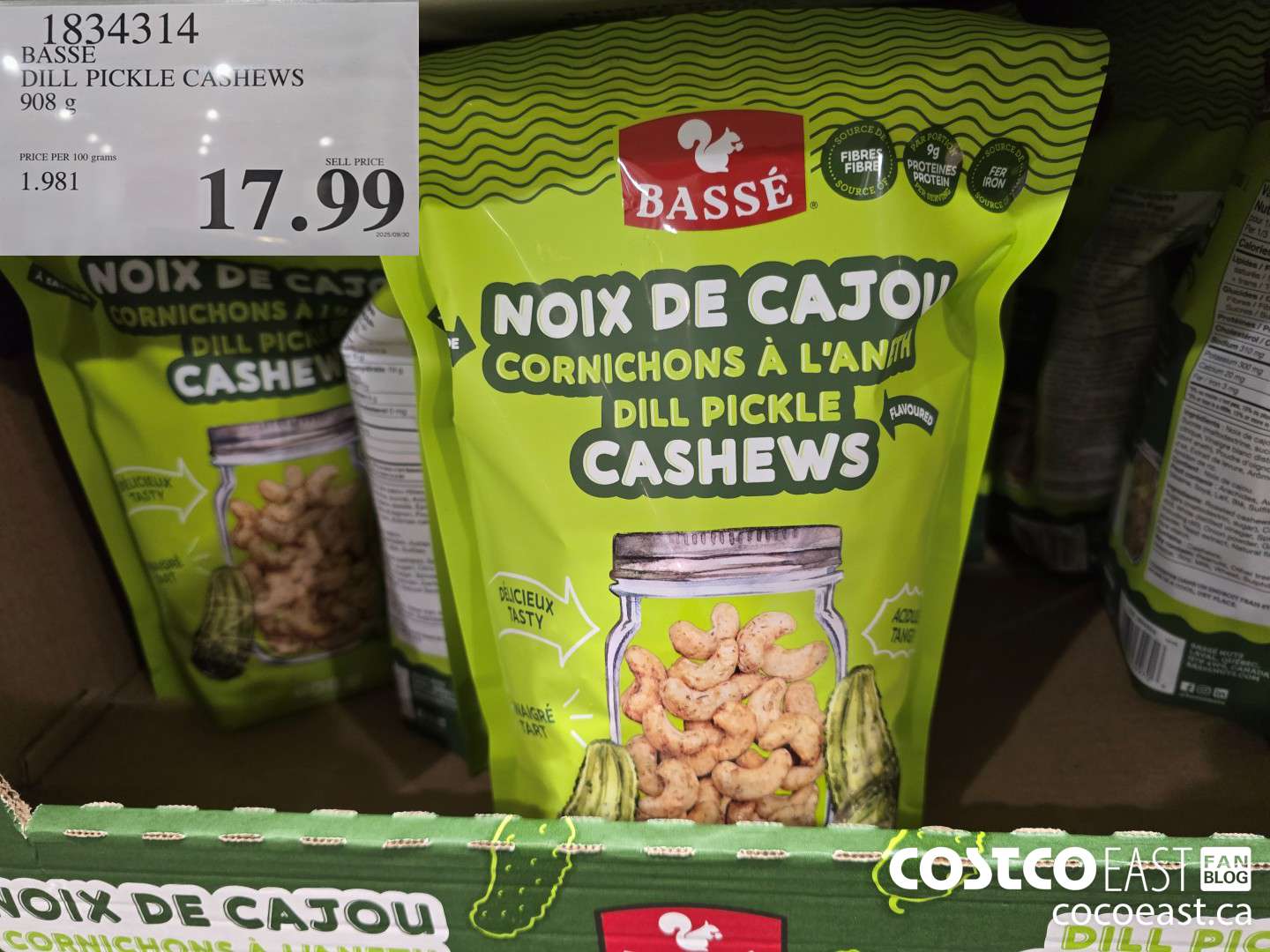 1834314 BASSE DILL PICKLE CASHEWS 908 G $17.99