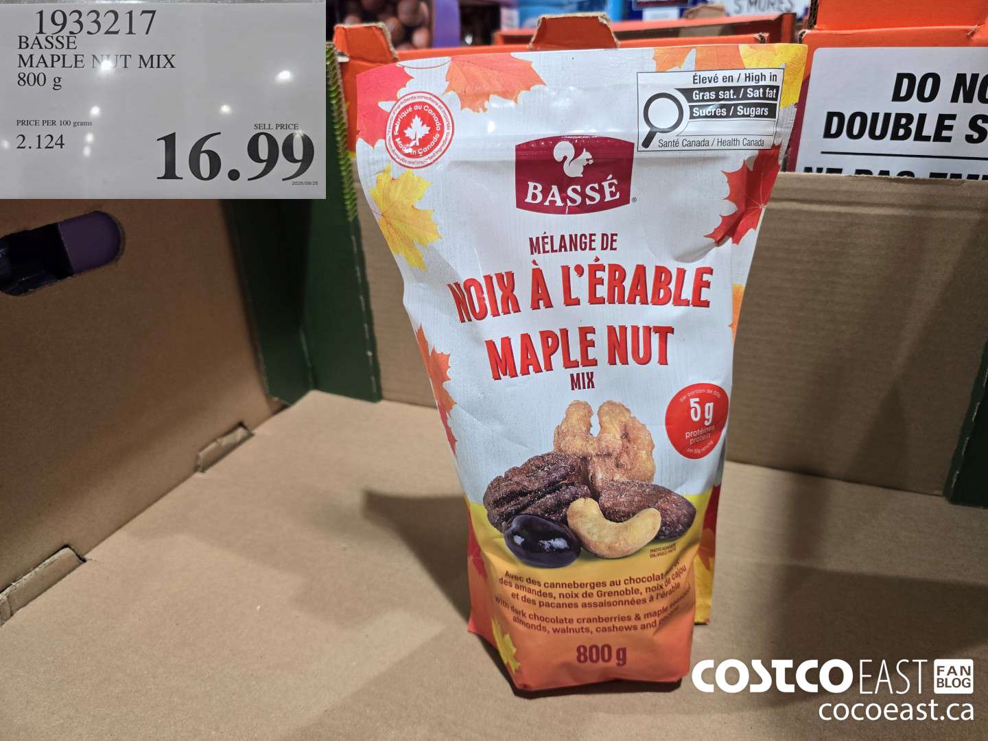 1933217 BASSE MAPLE NUT MIX 800 G $16.99