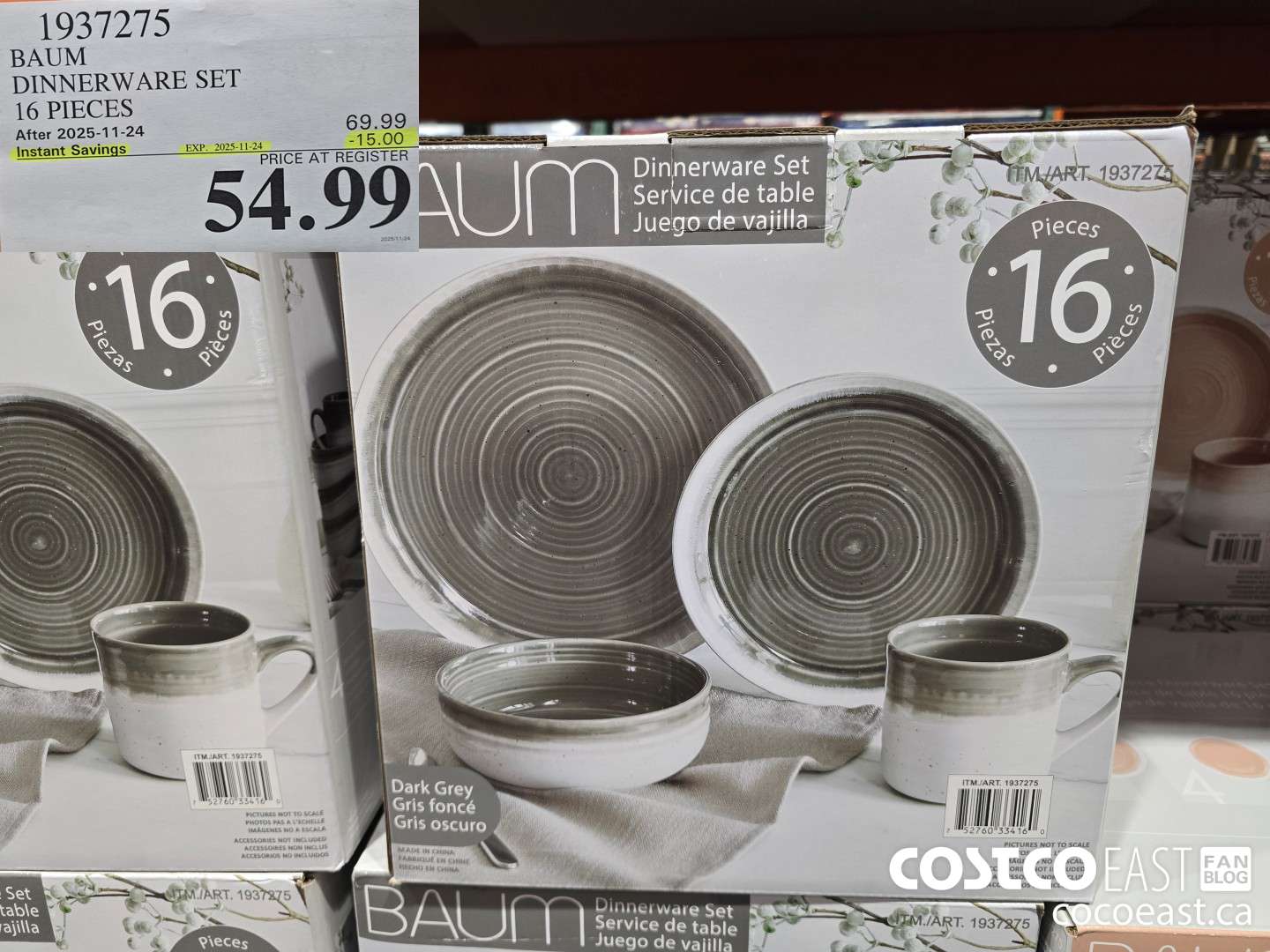 1937275 BAUM DINNERWARE SET 16 PIECES ($15.00 INSTANT SAVINGS EXPIRES ON 2025-11-24) $54.99