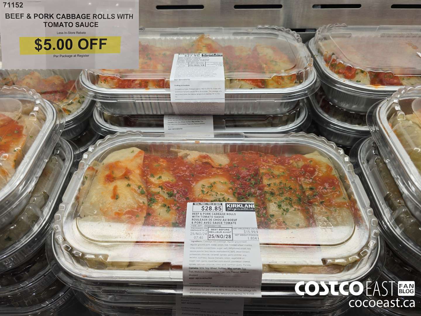71152 BEEF & PORK CABBAGE ROLLS WITH TOMATO SAUCE ($5.00 INSTANT SAVINGS)