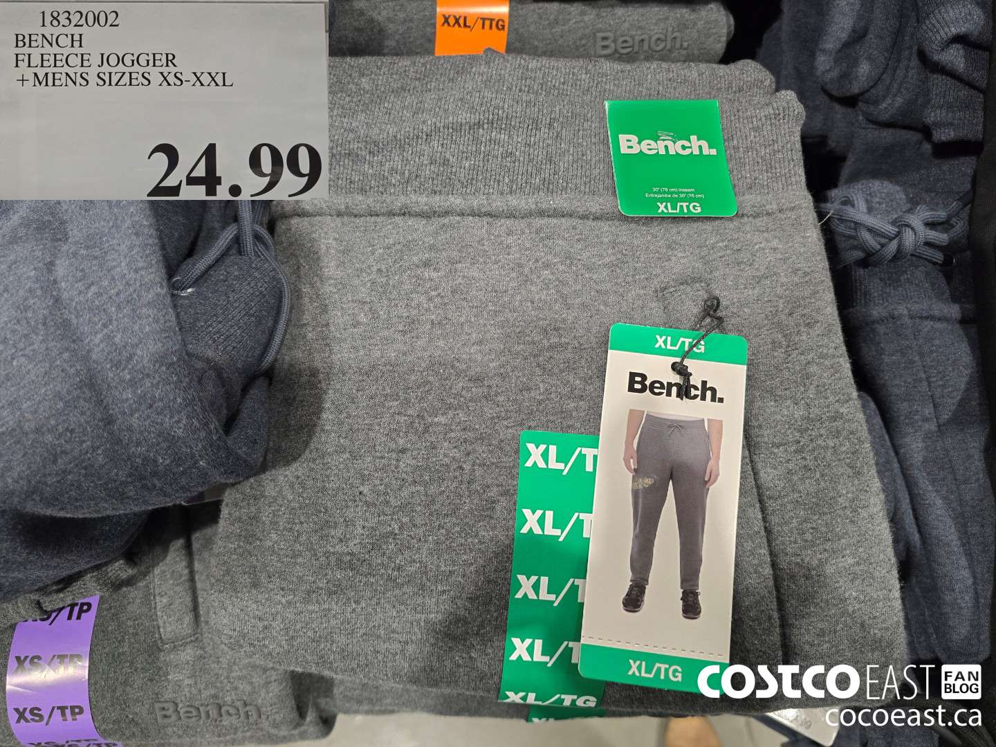 1832002 BENCH FLEECE JOGGER +MENS SIZES XS-XXL $24.99