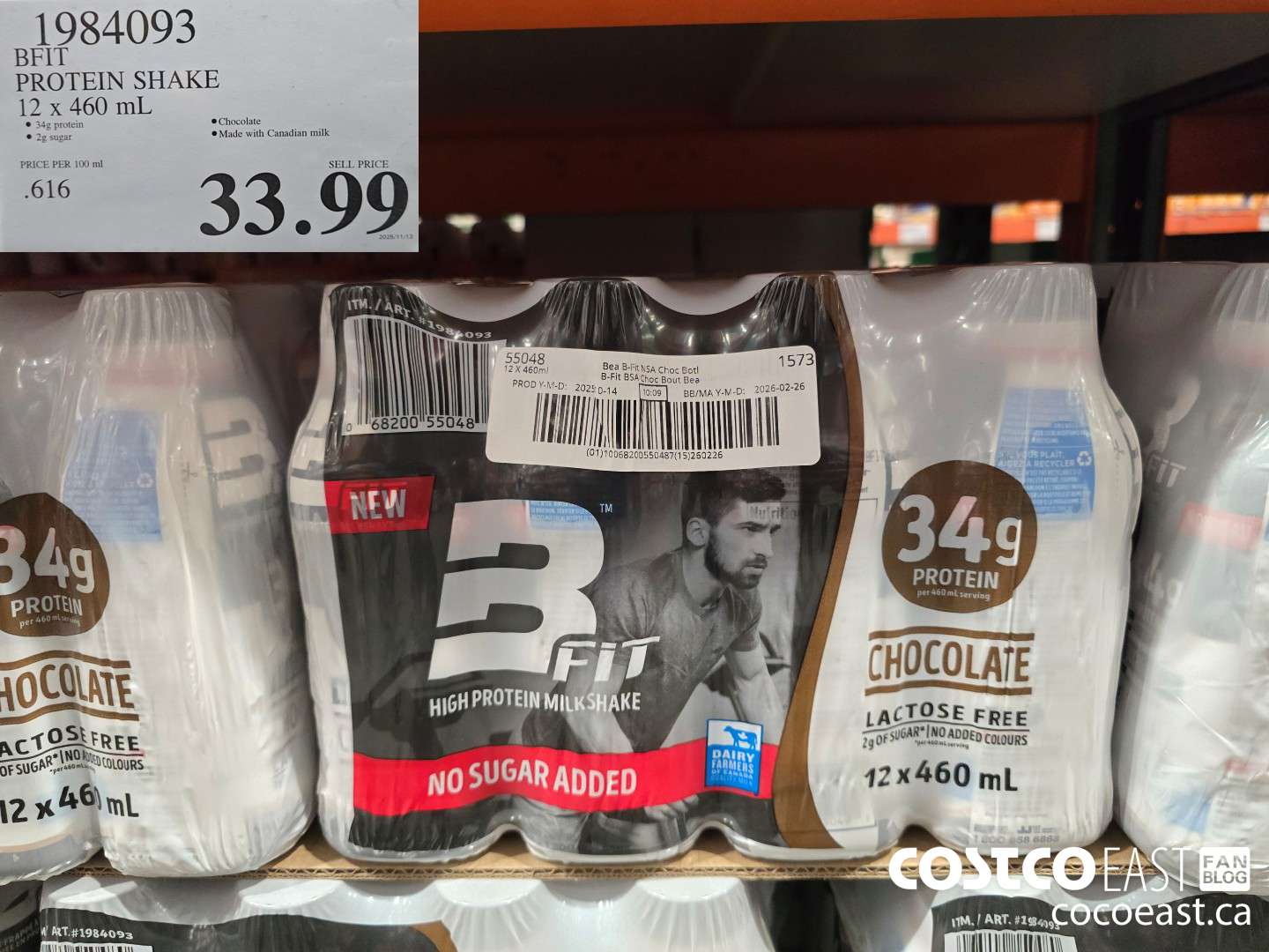 1984093 BFIT PROTEIN SHAKE 12 x 460 mL $33.99