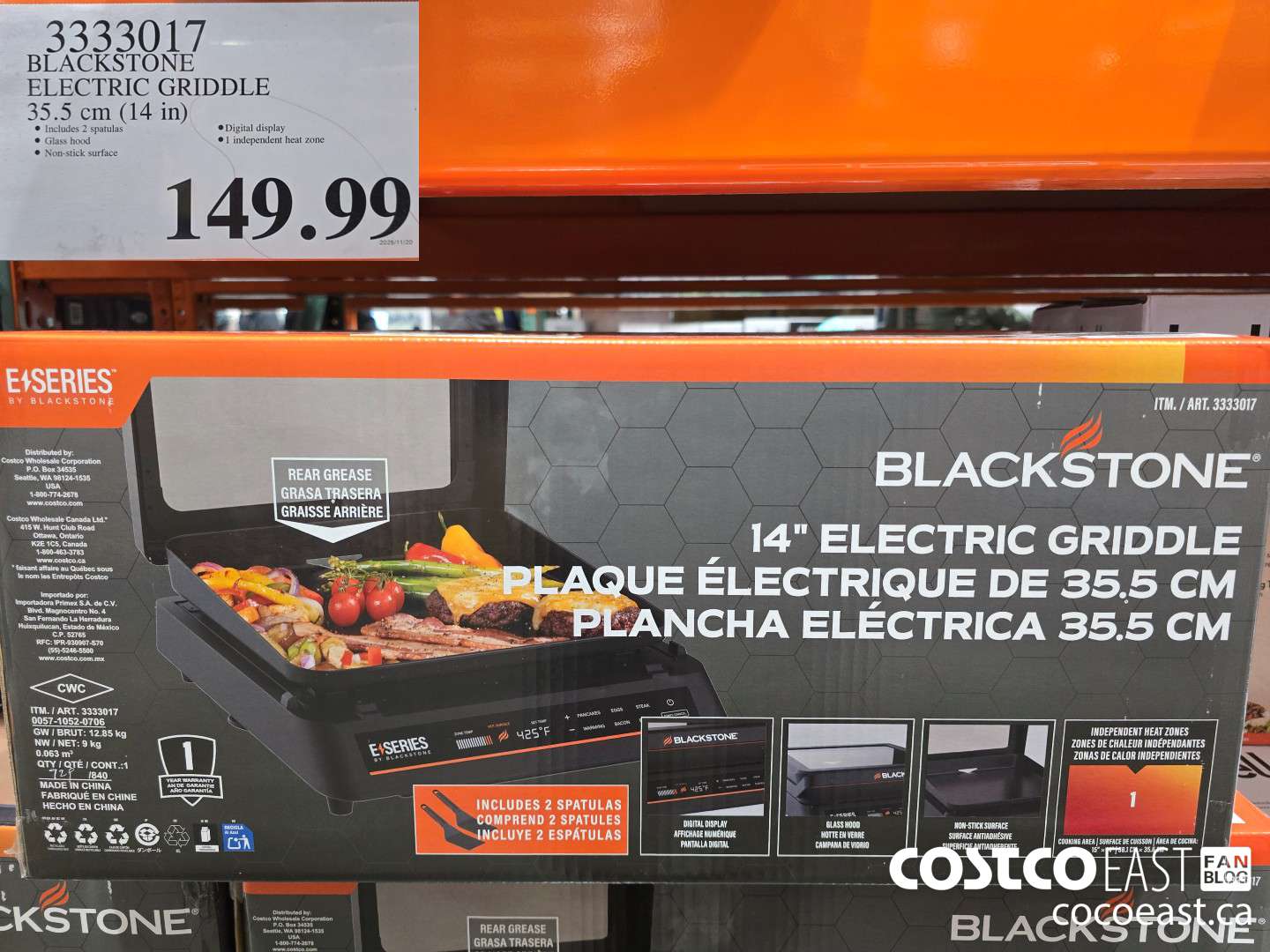 3333017 BLACKSTONE ELECTRIC GRIDDLE 35.5 CM (14 IN) $149.99