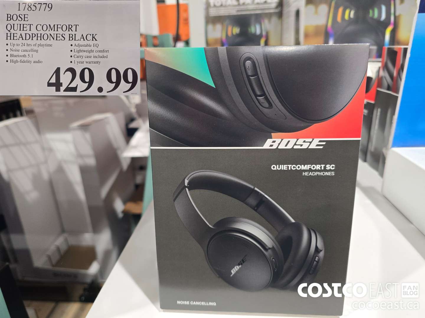 1785779 BOSE QUIET COMFORT HEADPHONES BLACK $429.99
