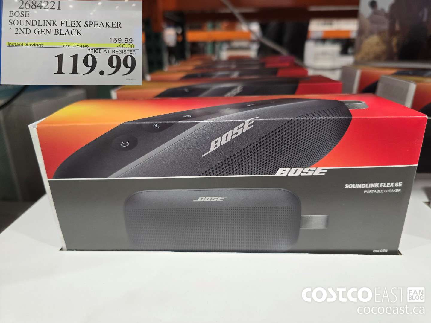 2684221 BOSE SOUNDLINK FLEX SPEAKER 2ND GEN BLACK ($40.00 INSTANT SAVINGS EXPIRES ON 2025-11-06) $119.99