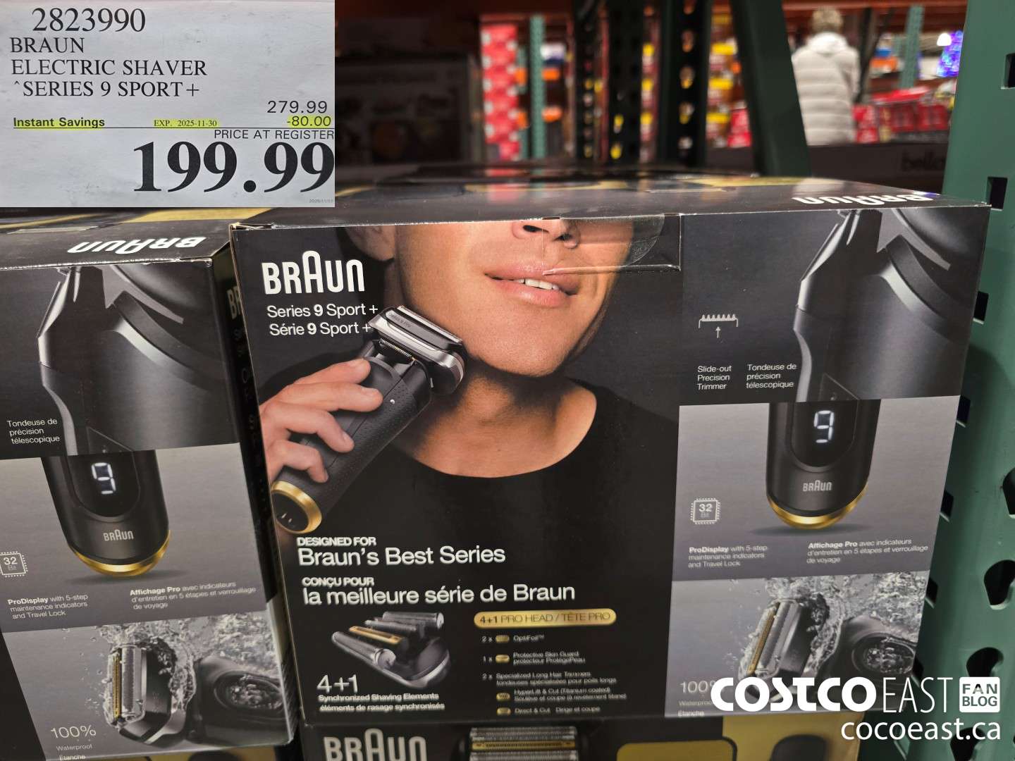 2823990 BRAUN ELECTRIC SHAVER SERIES 9 SPORT + ($80.00 INSTANT SAVINGS EXPIRES ON 2025-11-30) $199.99