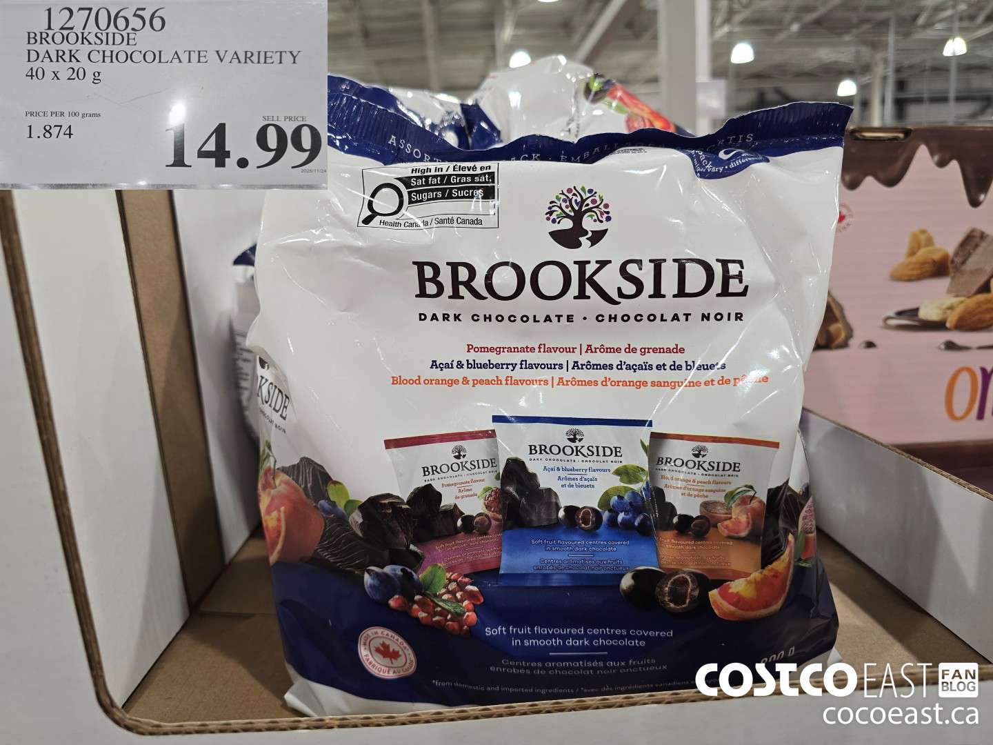 1270656 BROOKSIDE DARK CHOCOLATE VARIETY 40 x 20 g $14.99