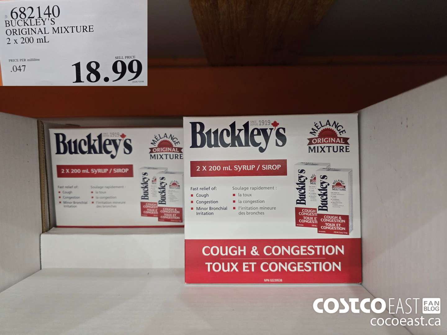 682140 BUCKLEY'S ORIGINAL ORIGINAL MIXTURE 2 X 200 ml $18.99