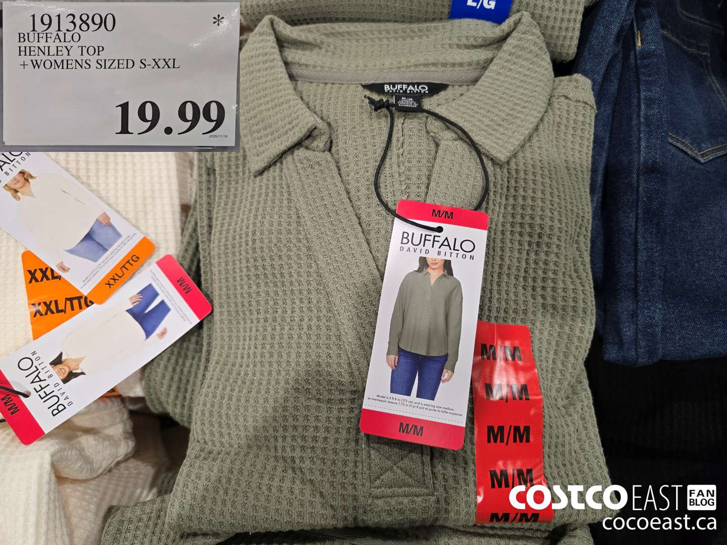 1913890 BUFFALO HENLEY TOP + WOMENS SIZED S-XXL $19.99