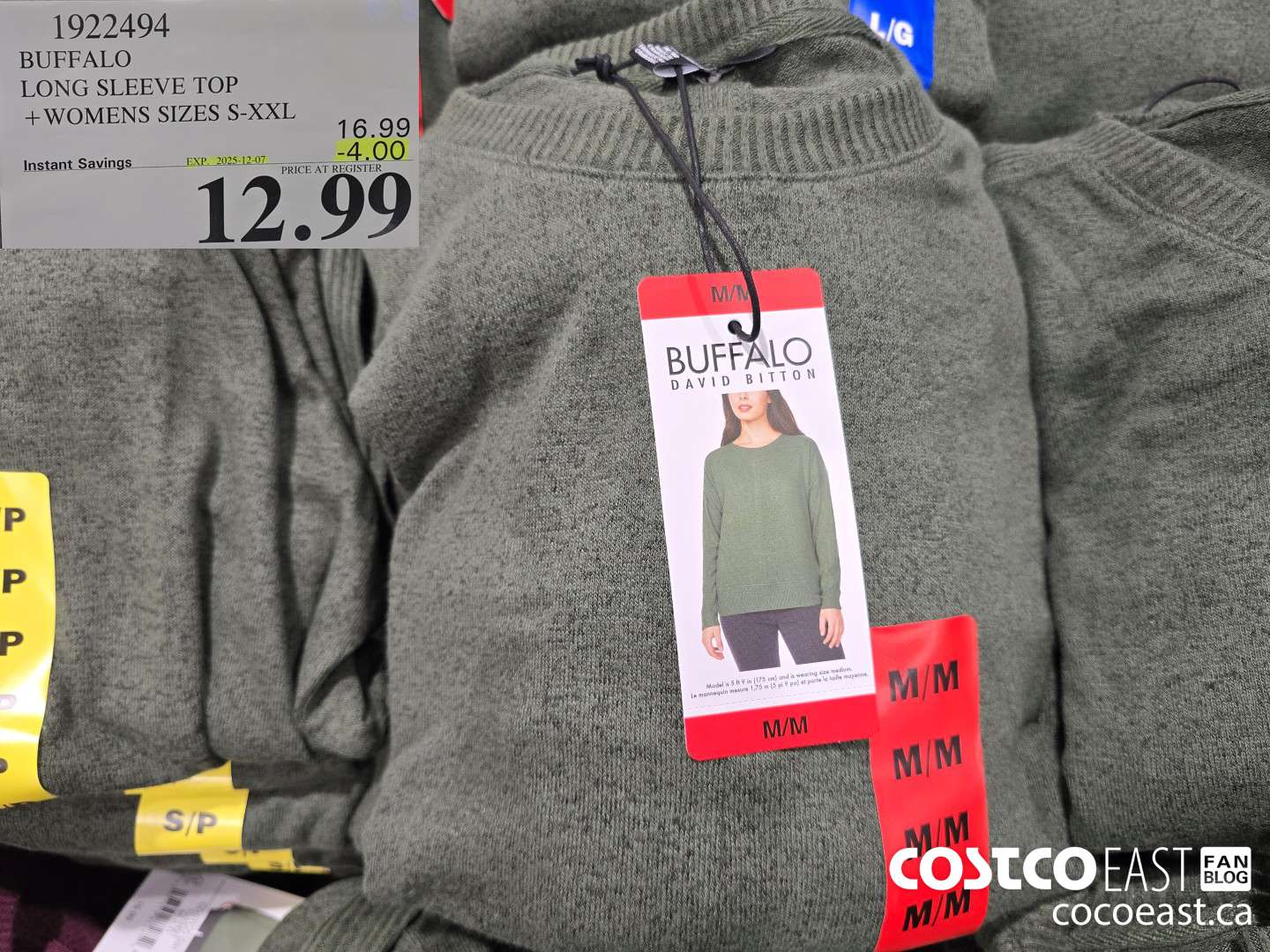 1922494 BUFFALO LONG SLEEVE TOP + WOMENS SIZES S-XXL ($4.00 INSTANT SAVINGS EXPIRES ON 2025-12-07) $12.99