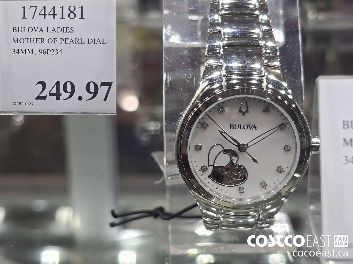 1744181 BULOVA LADIES MOTHER OF PEARL DIAL 34MM, 96P234 $249.97