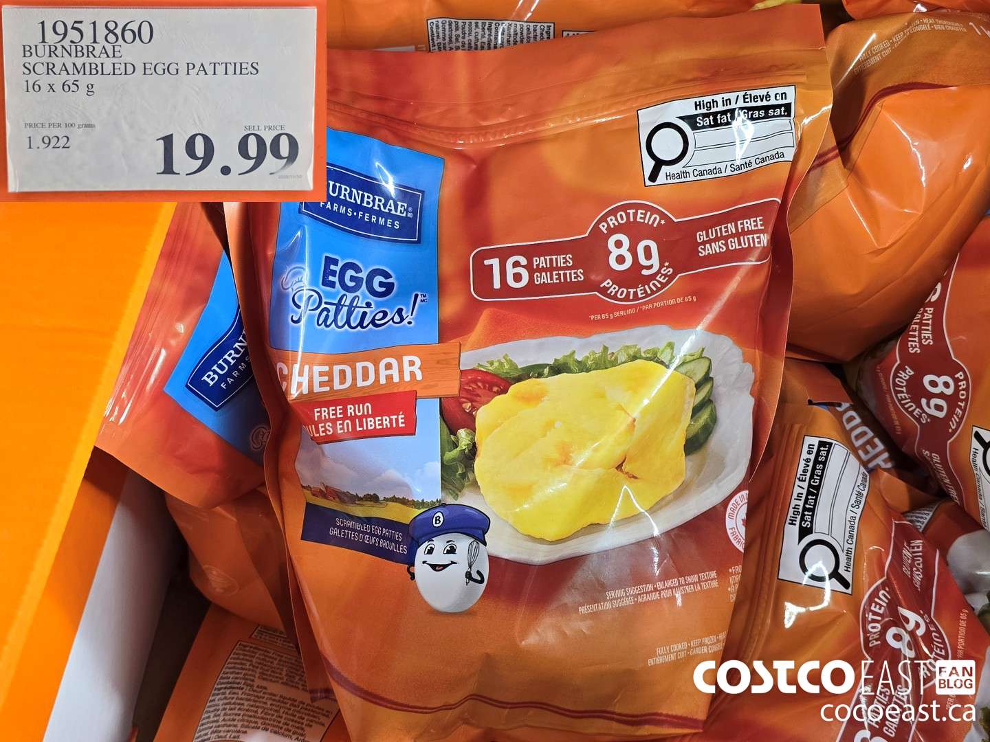 1951860 BURNBRAE SCRAMBLED EGG PATTIES 16 X 65 G $19.99