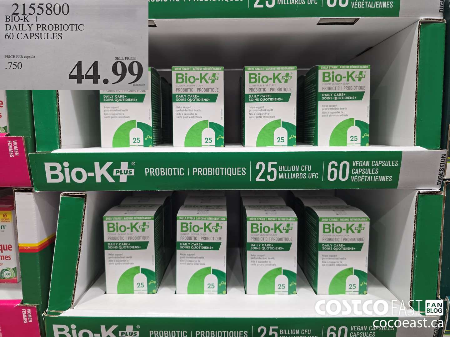 2155800 BiO-K + DAILY PROBIOTIC 60 CAPSULES $44.99