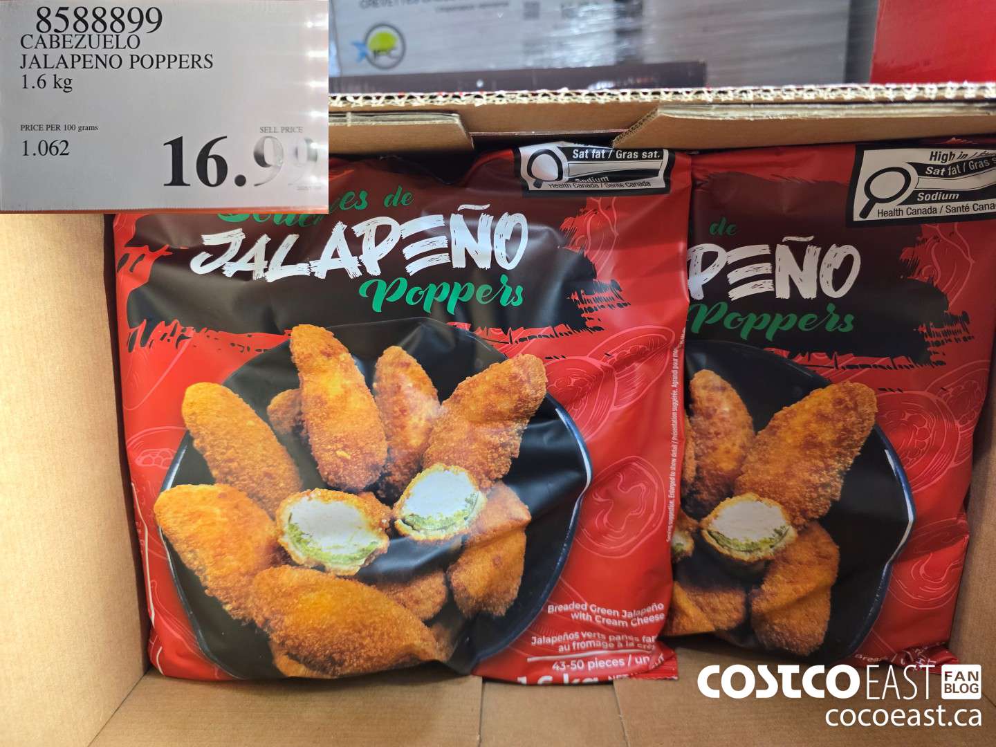 8588899 CABEZUELO JALAPENO POPPERS 1.6KG $16.99