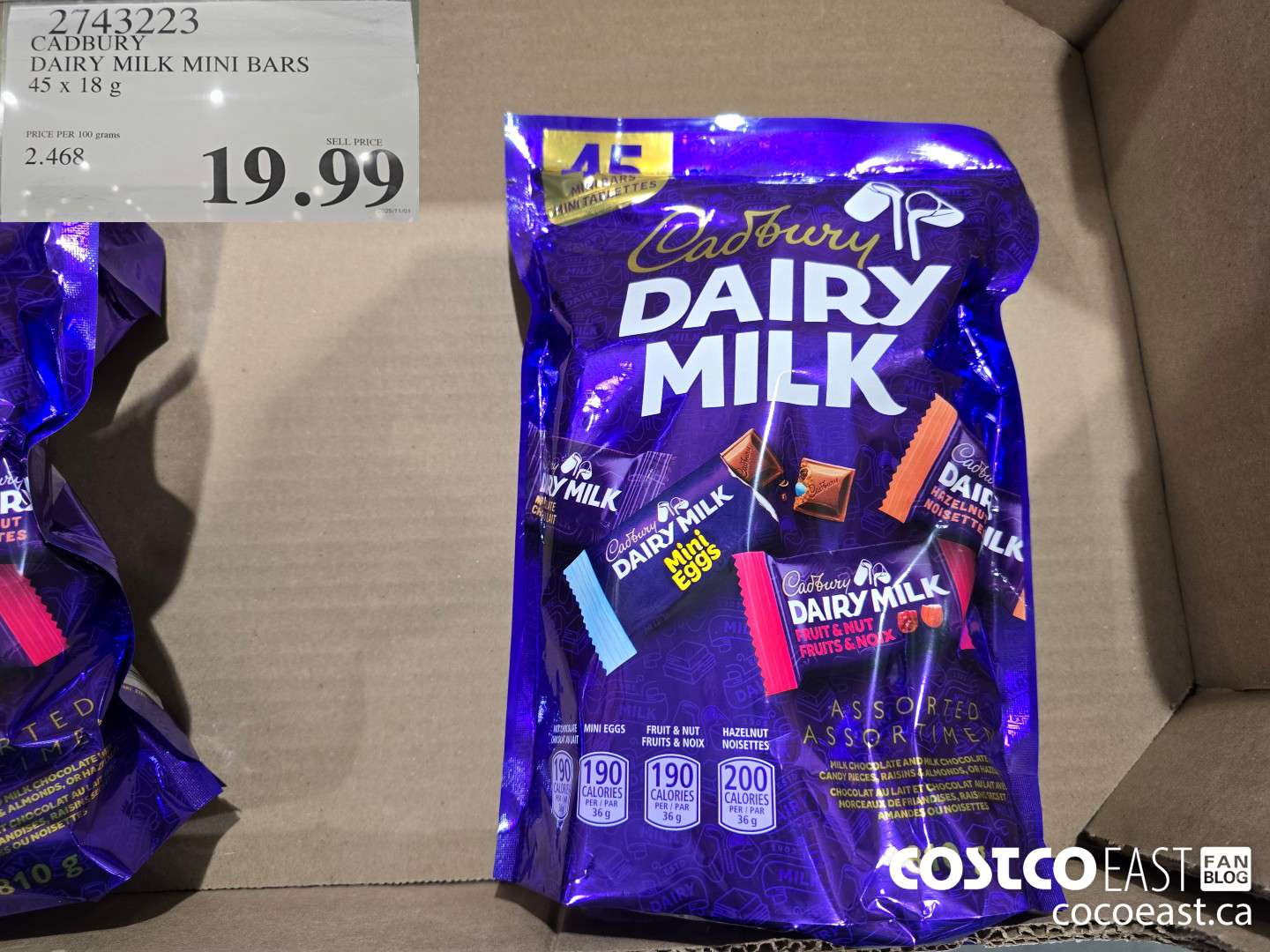 2743223 CADBURY DAIRY MILK MINI BARS 45 x 18G $19.99