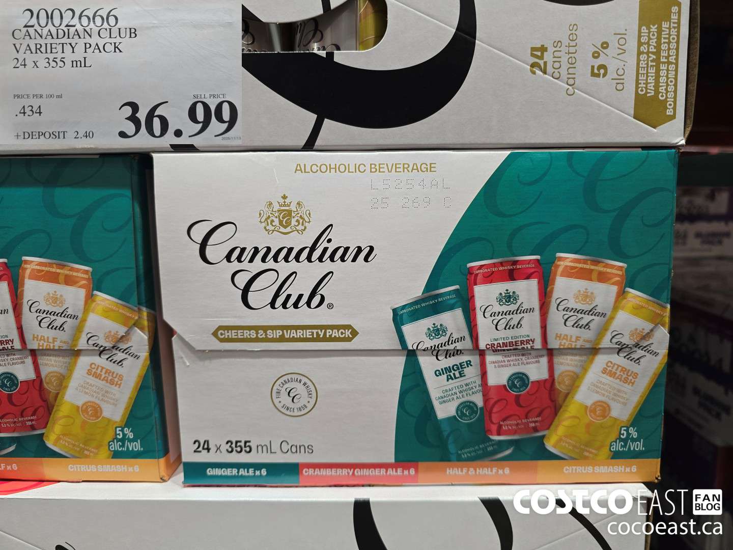 2002666 CANADIAN CLUB VARIETY PACK 24 x 355 ML $36.99