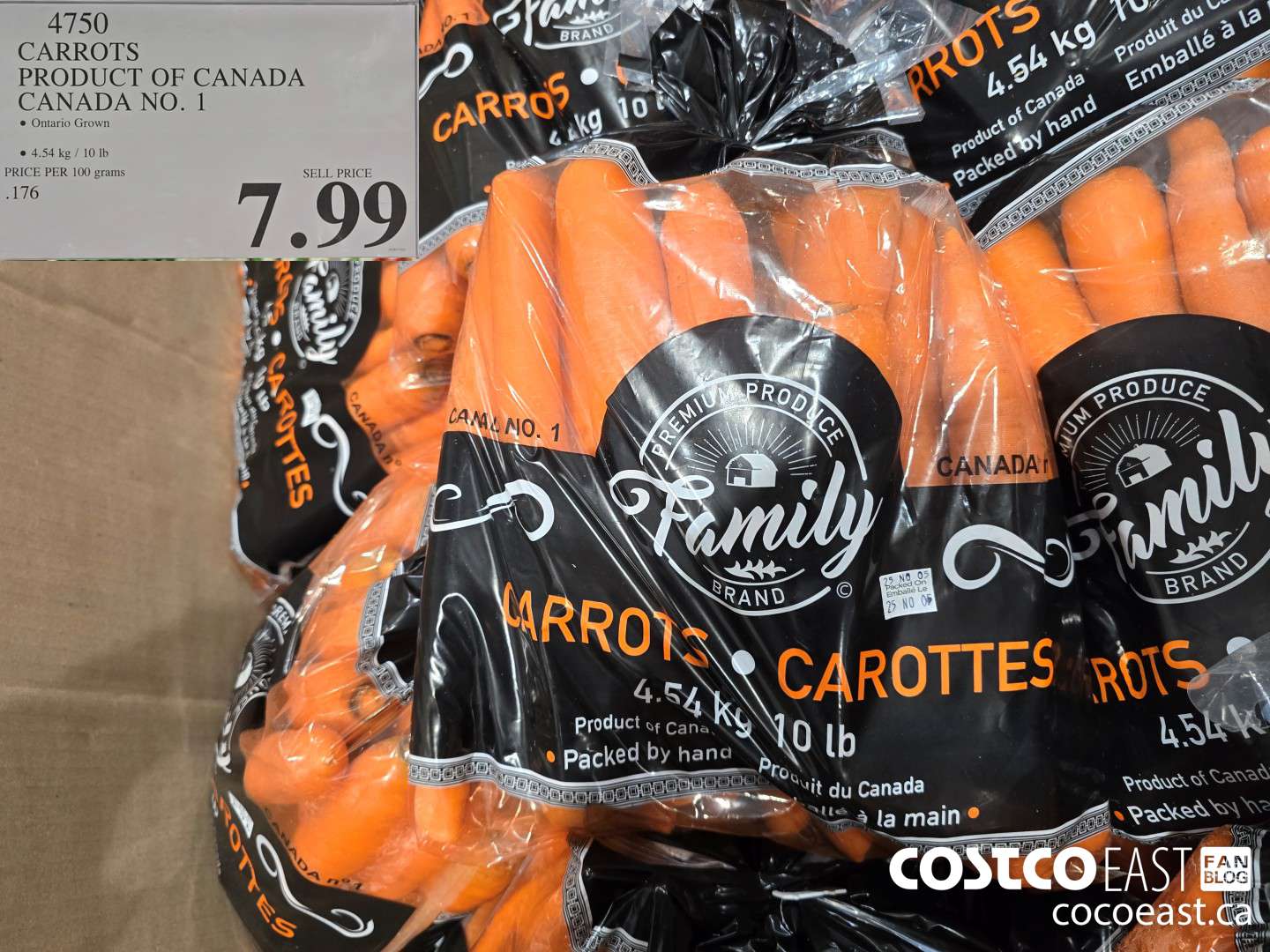 4750 CARROTS PRODUCT OF CANADA CANADA NO. 1 $7.99