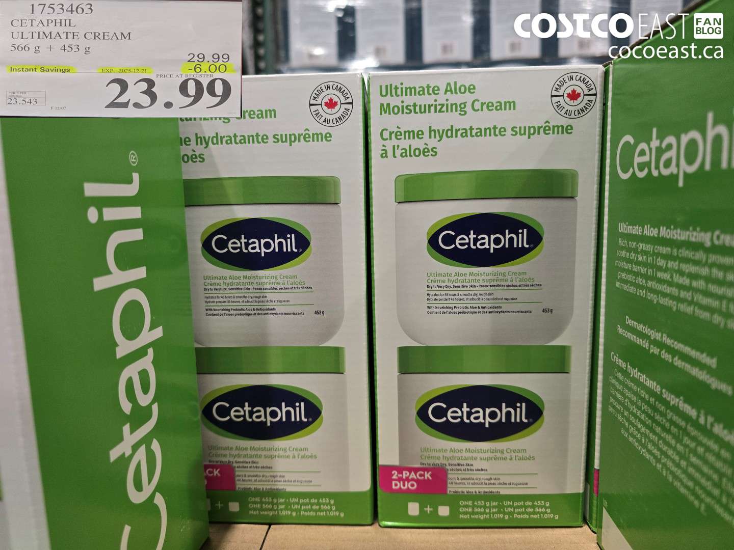 1753463 CETAPHIL ULTIMATE CREAM 566 g + 453 G ($6.00 INSTANT SAVINGS EXPIRES ON 2025-12-21) $23.99