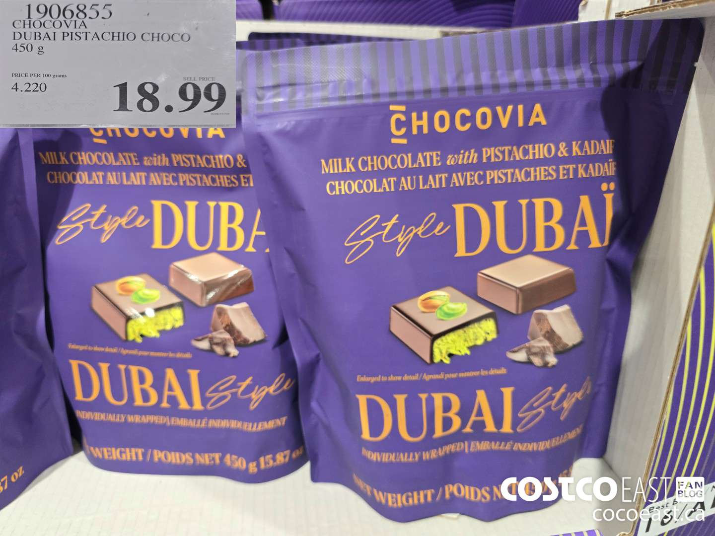 1906855 CHCCOVIA DUBAI PISTACHIO CHOCO 450 g $18.99