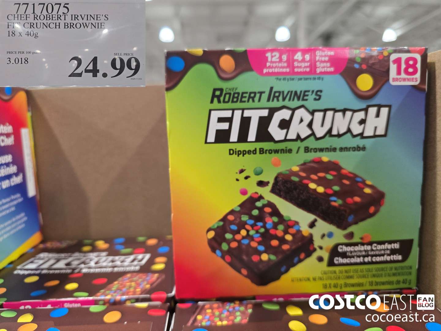 7717075 CHEF ROBERT IRVINE'S FIT CRUNCH BROWNIE 18 x 40G $24.99