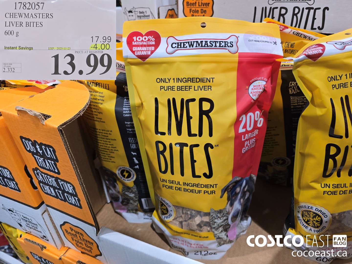 1782057 CHEWMASTERS LIVER BITES 600 g ($4.00 INSTANT SAVINGS EXPIRES ON 2025-11-23) $13.99