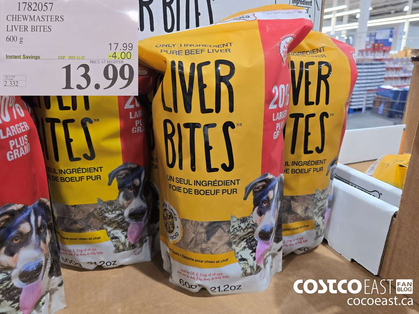 1782057 CHEWMASTERS LIVER BITES 600 g ($4.00 INSTANT SAVINGS EXPIRES ON 2025-11-23) $13.99